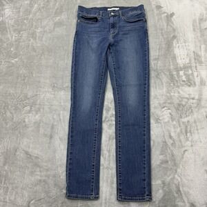 Levis Jeans Womens 30 Blue Slimming Skinny Stretch Medium Wash Denim Pocket Logo